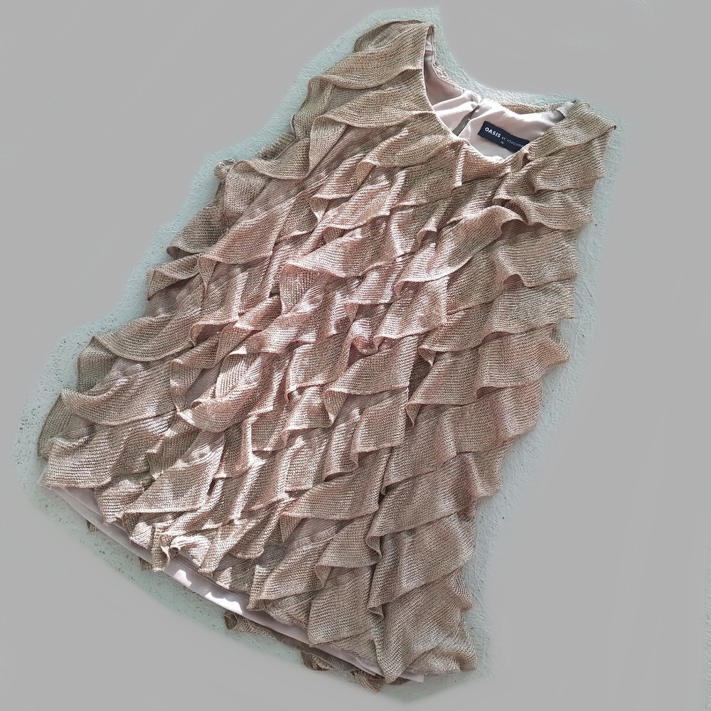 OASIS BY FOSCHINI FRILLED TOP